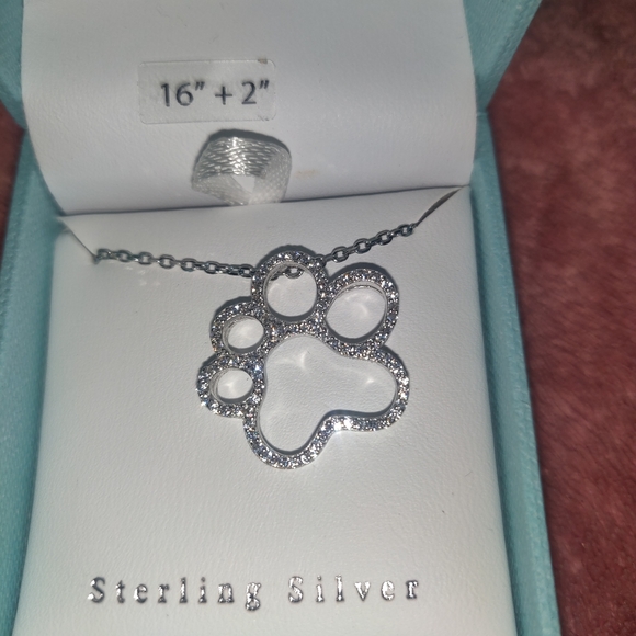 Contessa Di Capri Sterling Silver Paw Necklace - Picture 5 of 8
